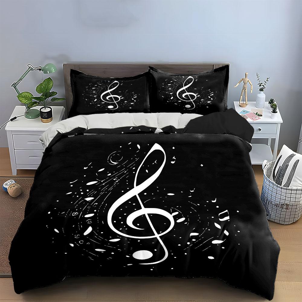 "Elegant Musical Design Three-Piece Set" Kid's and Adults' Bedroom Decor, Exquisite Three-piece Bedding Set Gift