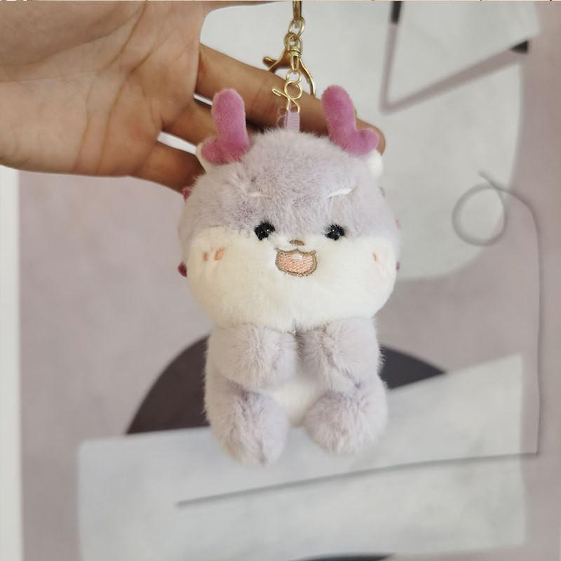 Cute Dragon Plush Keychain Ultra-soft Short Plush Stuffed Animal Accessory