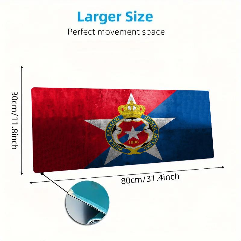 Red Star Belgrade Print Cushion Non-slip Laptop Tablet Big Mousepad XXL Mat Mini PC Playmat With Lock edge