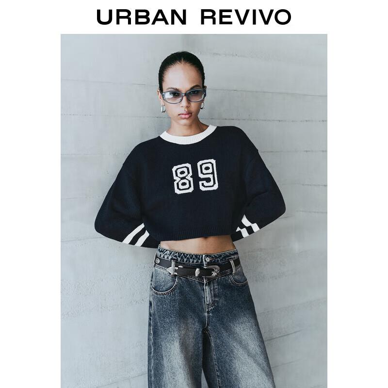 UR Women's American College Style Color Block Jacquard Knit Sweater