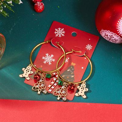 Weihnachtsbaum Hängeohrringe für Damen Zirkonia Schneemann Glocke Ohrring Party Schmuck