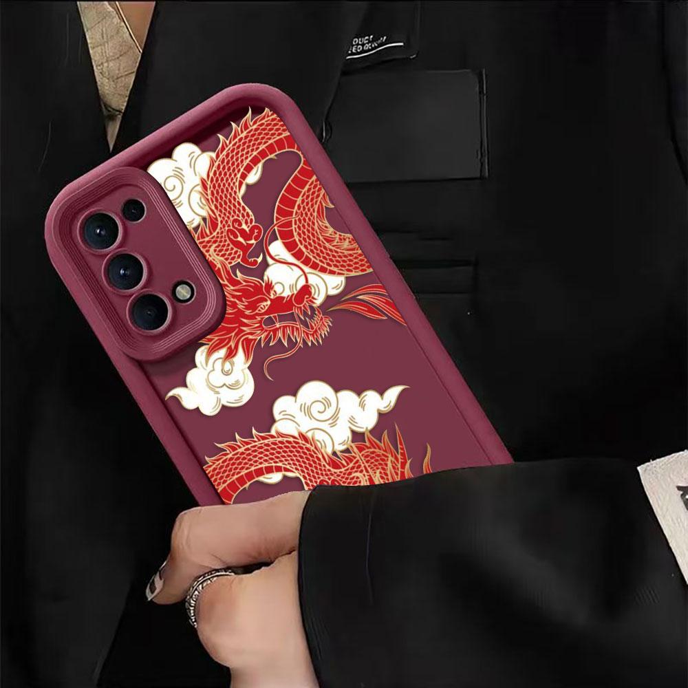 Fashion Dragon Pattern Phone Case For Samsung Galaxy S26 S25 S24 S23 S22 S21 FE S20 ULTRA PLUS TPU Case Shockproof Cover Shell