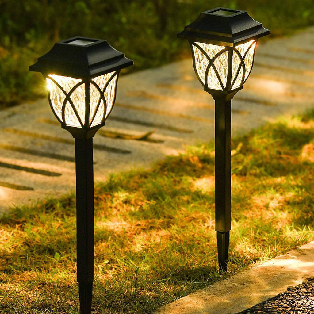 2Pcs Garden Solar Lamp Outdoor Waterproof Pathway Light Garden Lawn Flower Bed Yard Patio Driveway Walkway Path LED Lighting