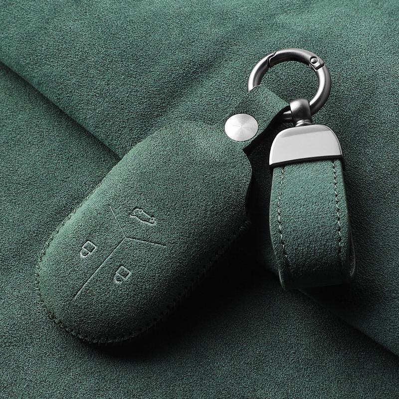 Suede Leather Car Smart Key Fob Case For Wei Lai NIO ET5 ET7 ES7 EC7 2020 2022 ES6 2019 ES8 2018Keychain Car Styling Accessories