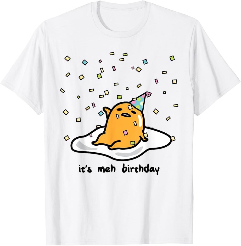 Gudetama the Lazy Egg It's Meh My Birthday Confetti Party T-Shirt