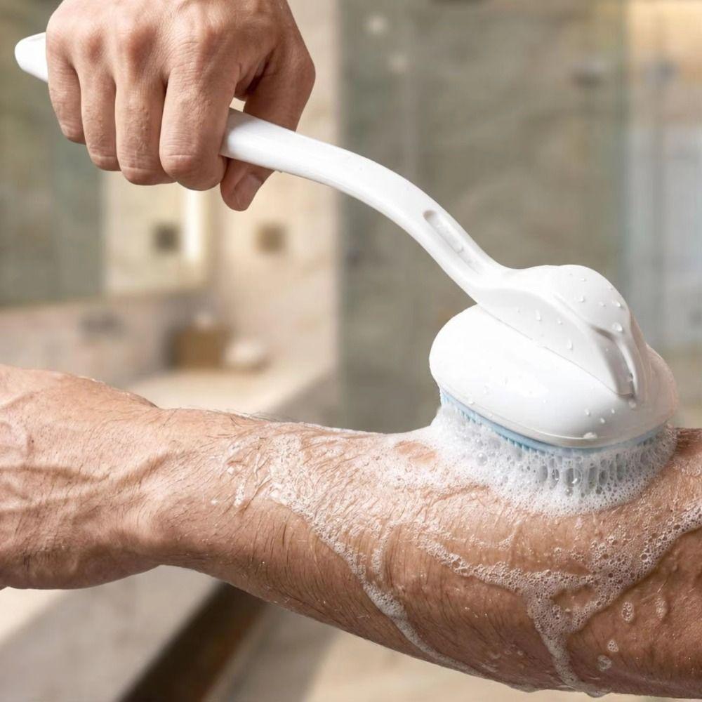 Soft Bristle Body Cleansing Tool Long Handle Bubble Massager Brush Bath Back Scrubber Bathroom Use