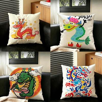 Pattern Ddragon Cushion Cover Creative  Pillowcases for Interior Decoration Office Living Room Home Car Hot