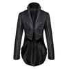 European and American Medieval Large-size Retro Clothing Medium and Long Punk Men's Goth Jacquard Double-breasted Suit Black Dovetail