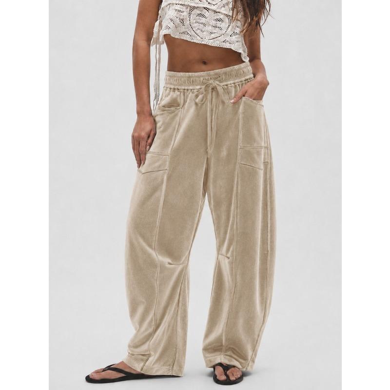 TIFICY Damesmode Casual Effen Kleur Print Hoge Taille Broek Broek & Capri's