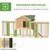 Large Wooden Outdoor Chicken Coop 204x85x93 Cm with Nesting Box, Run, Removable Tray and Natural Perch