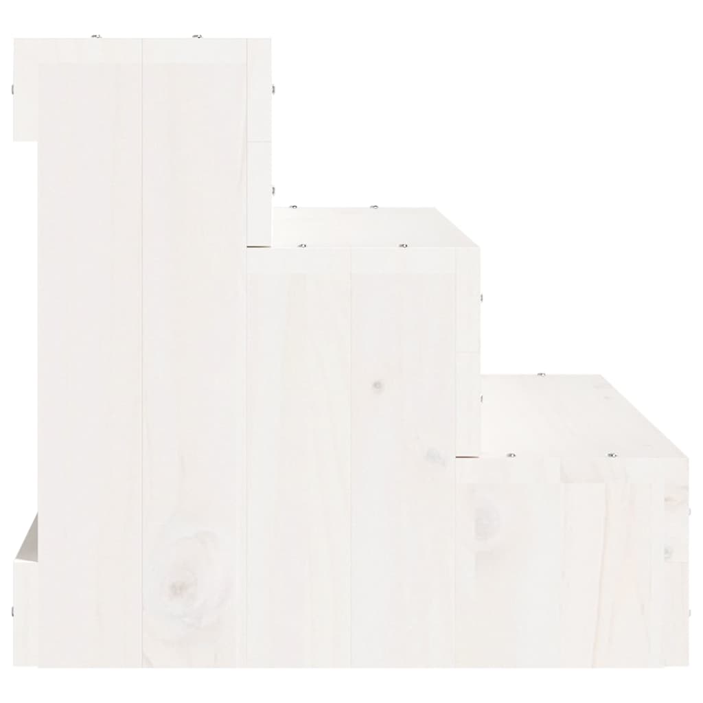 Pet Stairs White 40x37.5x35 Cm Solid Wood Pine