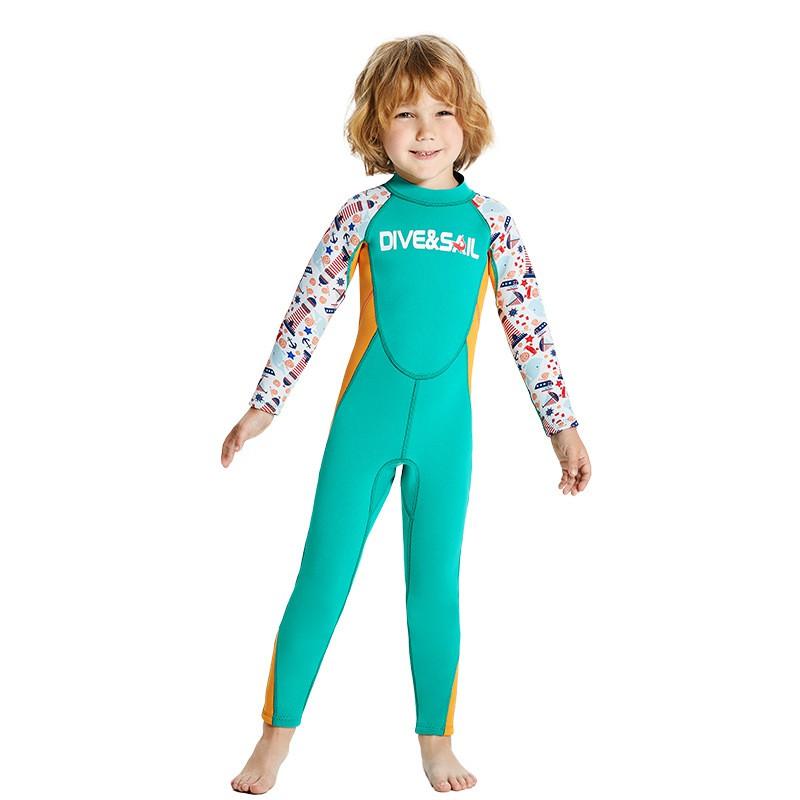 Kids 2.5mm Neoprene Wetsuit Long Sleeve Full Body Snorkeling Diving Surfing Cold Water Swimming