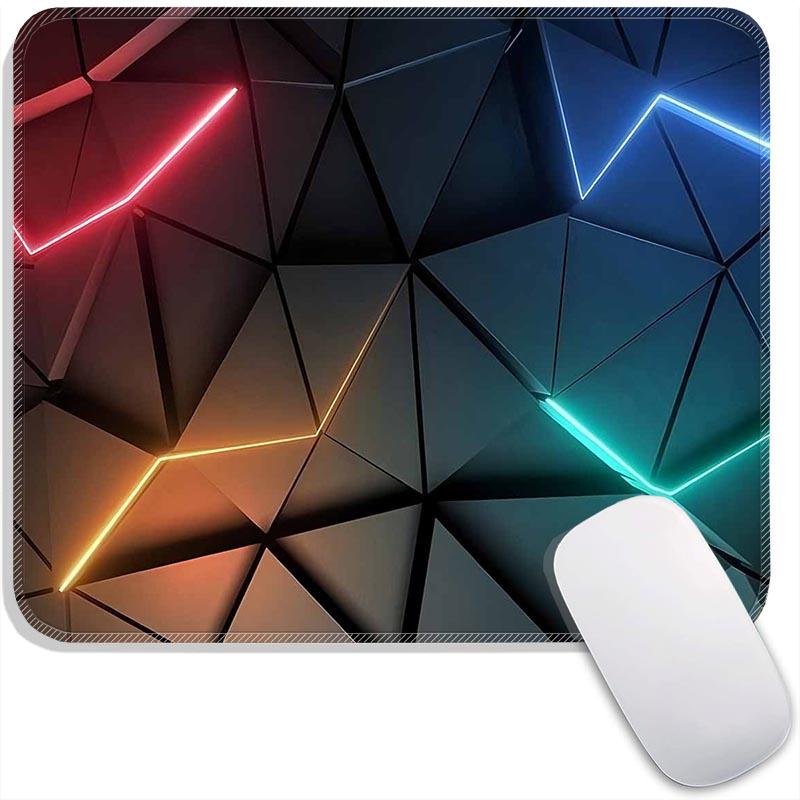 Geometric Standard Anime Mouse Pad Hexagon Edge Stitched Small Gaming Mousepad Travel Mouse Mat Non-Slip Office Mousemats
