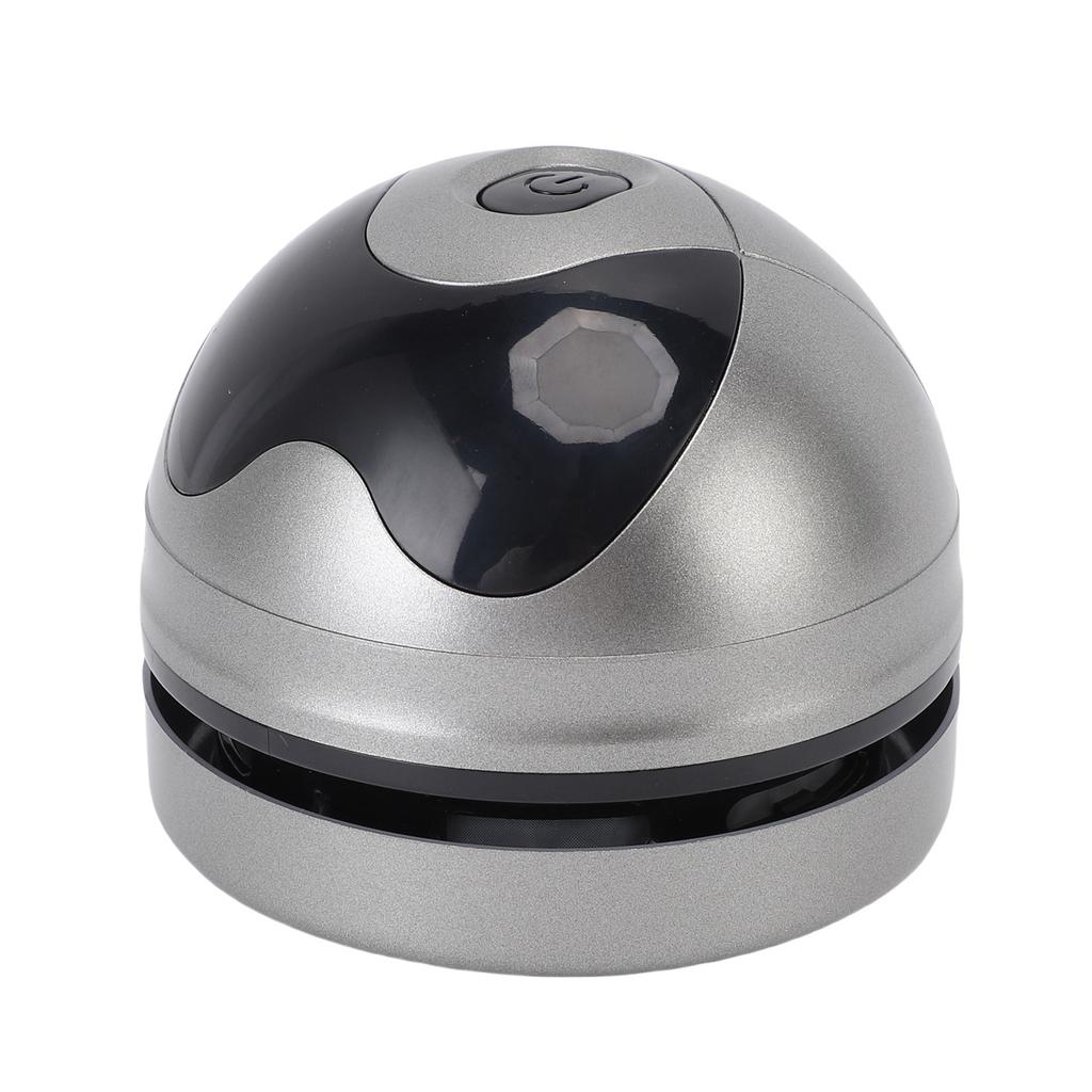 Desktop Vacuum Cleaner Grey Powerful Compact USB Rechargeable Low Noise Table Dust Crumb Sweeper for Pet Hairs Debris