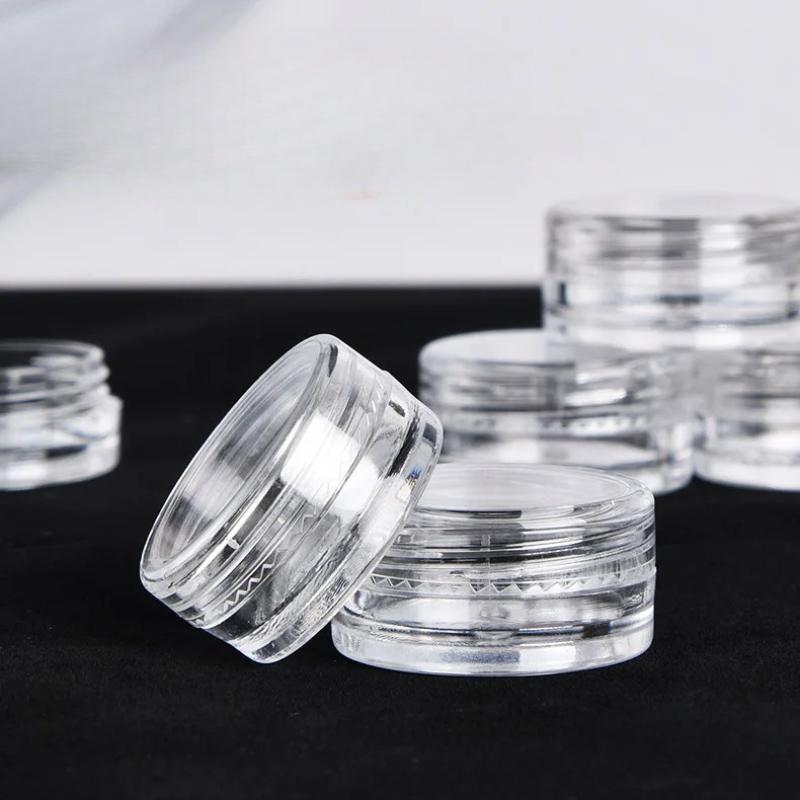 50/20/10 szt. 2-5g Przezroczysty Słoik na Krem Mini Kosmetyczne Butelki Pojemniki Przezroczysty Słoiczek na Nail Art Mała Przezroczysta Puszka na Balsam