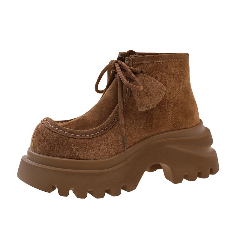 Fashion Ankle Boots for Women High Heels Lace Up Fashion Shoes Platform Casual Sport Boots 2025 Winter New Designer Chelsea Boots