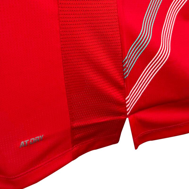 Li-Ning Quick-Dry Comfortable Casual Breathable Sports Training V-Neck Pullover Short Sleeve Badminton Shirt Men Tops Red AAYV051-5