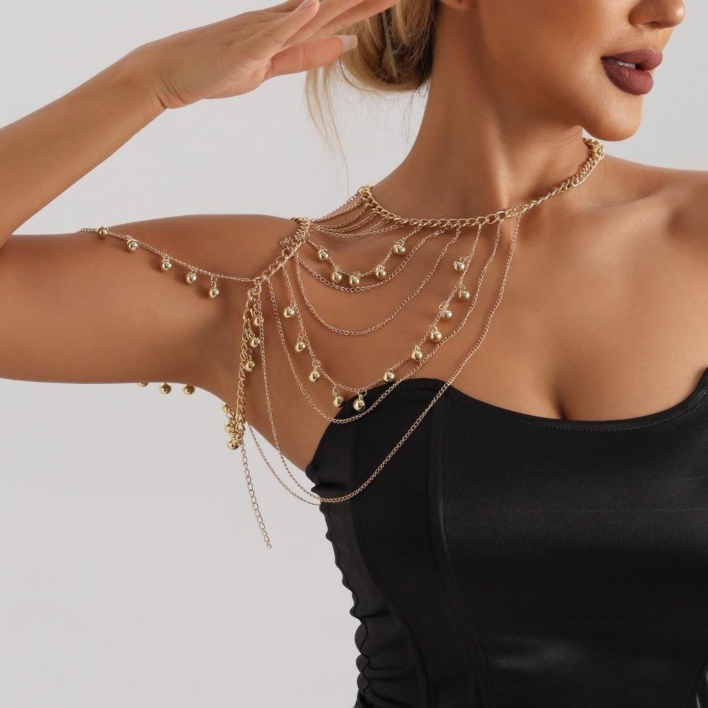 Metal Necklace Shoulder Chain Gold Body Chain Vintage Tassels Costume Armband  Party Decoration