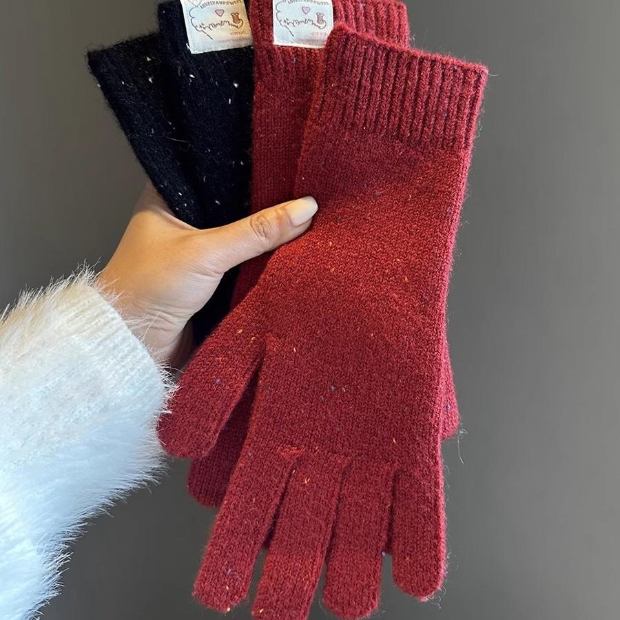 Koreanischer Stil Herbst und Winter Neuer Stil Extra Lange Schleierkraut-Handschuhe Niedliche Wolle Touchscreen Split-Finger Warme Gestrickte Handschuhe für Damen