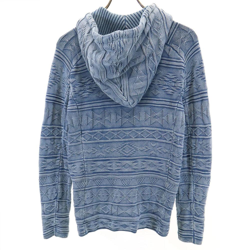 1PIU1UGUALE3 RELAX Long Sleeve Blasting Zip Hoodie S Blue Men's Used