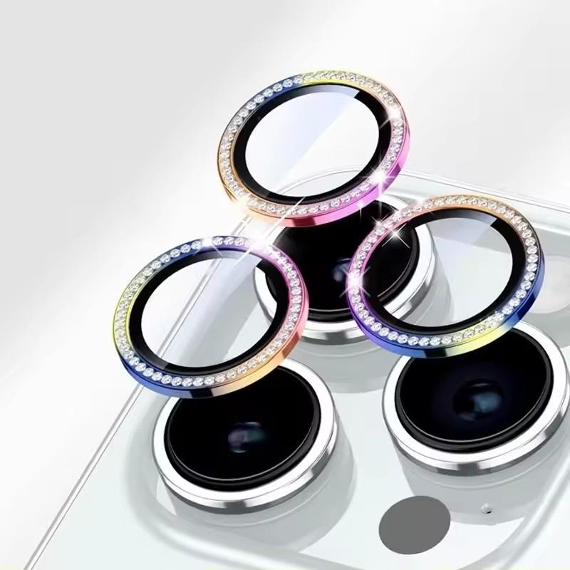 

Чехол-протектор для объектива камеры с блестящими бриллиантами для iPhone 16 15 14 13 11 Pro Max Plus Пленка-протектор экрана для iPhone 16E Pro iPhone 16 Pro Max разноцветный