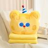 Biscuits Bear 2-in-1 Pillow Blanket Student Office Nap Car Carrying Air Conditioning Quilt Removable Washing Foldable