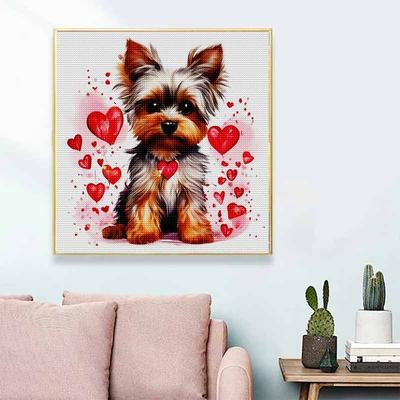 New Arrival 5D DIY Full Circle Diamond Painting "Yorkshire" Embroidery Cross Stitch Home Decor Gift