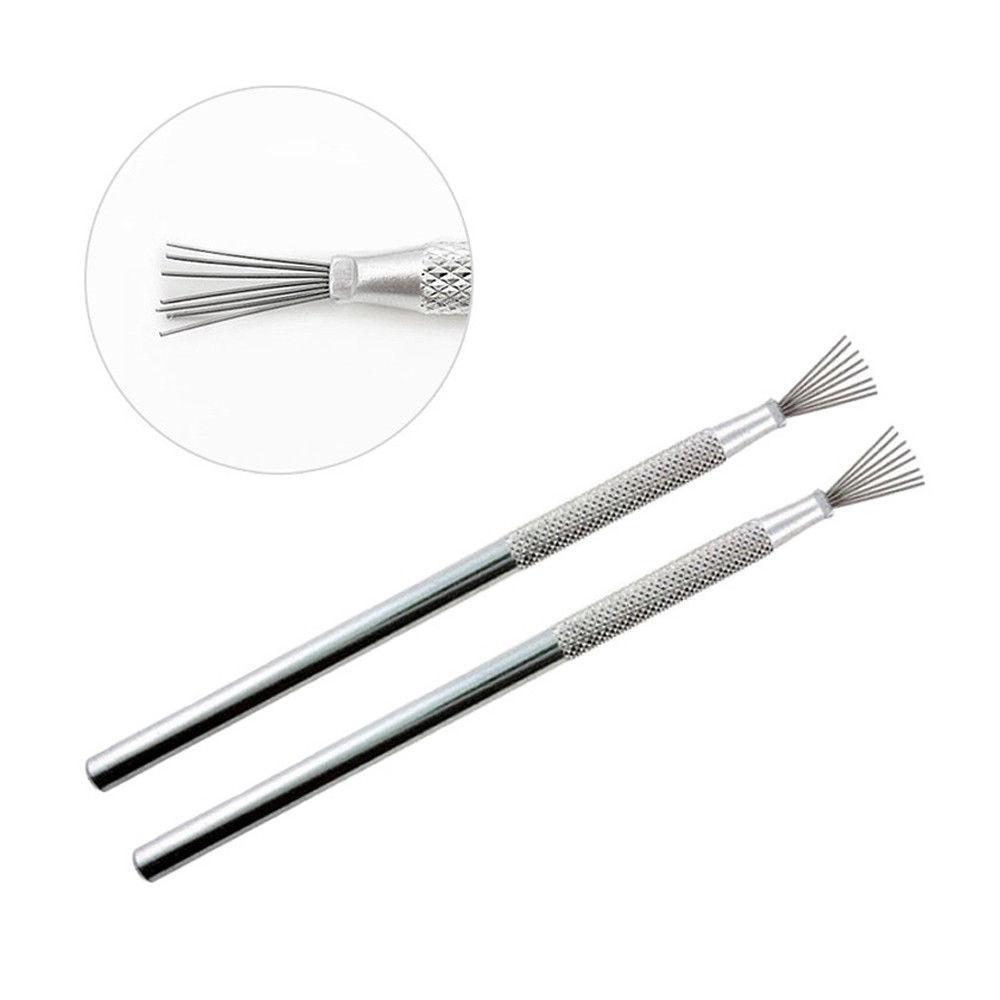 1/2/3pcs Handmade Modeling Clay Pottery Texture Brush 7 Pins Sculpting Ceramics Tool