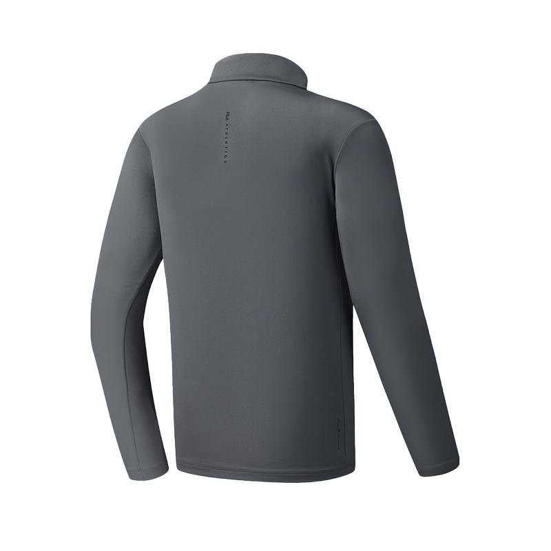 FILA Fitness T Shirts Men's Slate Gray Stand Collar Moderate Straight Fit A11M541206FDY