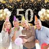 50th Anniversary Wedding Anniversary Decoration Black Gold 50th Anniversary Banner Backdrop Happy 50th Anniversary Party Decor