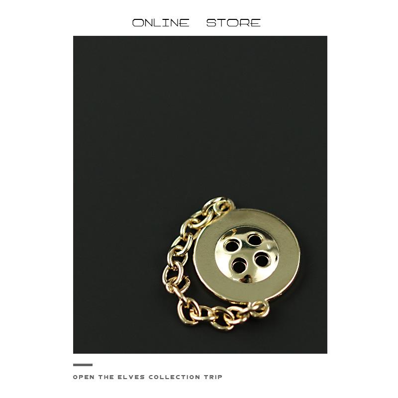 Four-Eye Chain Button Metal French Shirt Jacket Sweater Decorative Button