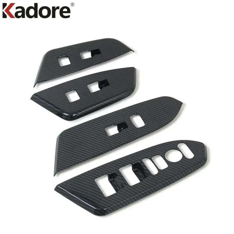 For Honda CRV CR-V 2017-  Carbon Fiber Car Inner Door Window Lift Switch Button Panel Cover Trim Interior Accessories