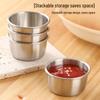 304 Stainless Steel 40ml Condiment Dish with Plastic Lid, Leak-proof Sauce Cup, Simple Ins Style Dipping Dish