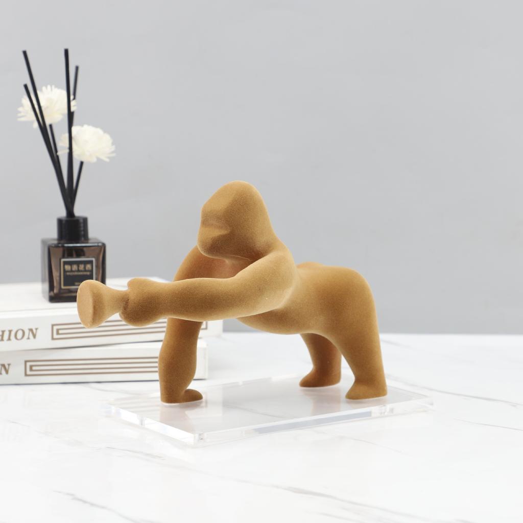 Modern Simple Abstract Flocking Gorilla Art Ornaments Living Room Porch Study Bedroom Office Home Decoration Animal Statue