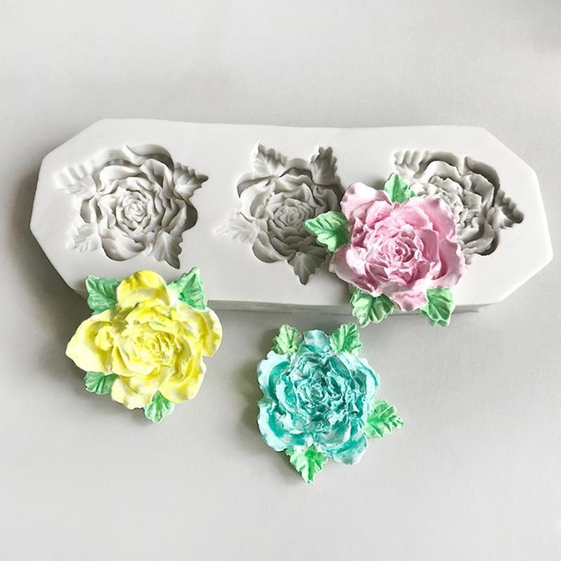 3 Cavities Flower Molds Silicone Mould Baking Molds Casting Molds Epoxy Resin Molds Candle Molds Chocolate Molds