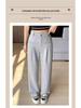 High-End Wide-Leg Knit Pants: Faux Pocket, Slimming, High Waist, Petite Fit for Women - Perfect for Autumn and Spring