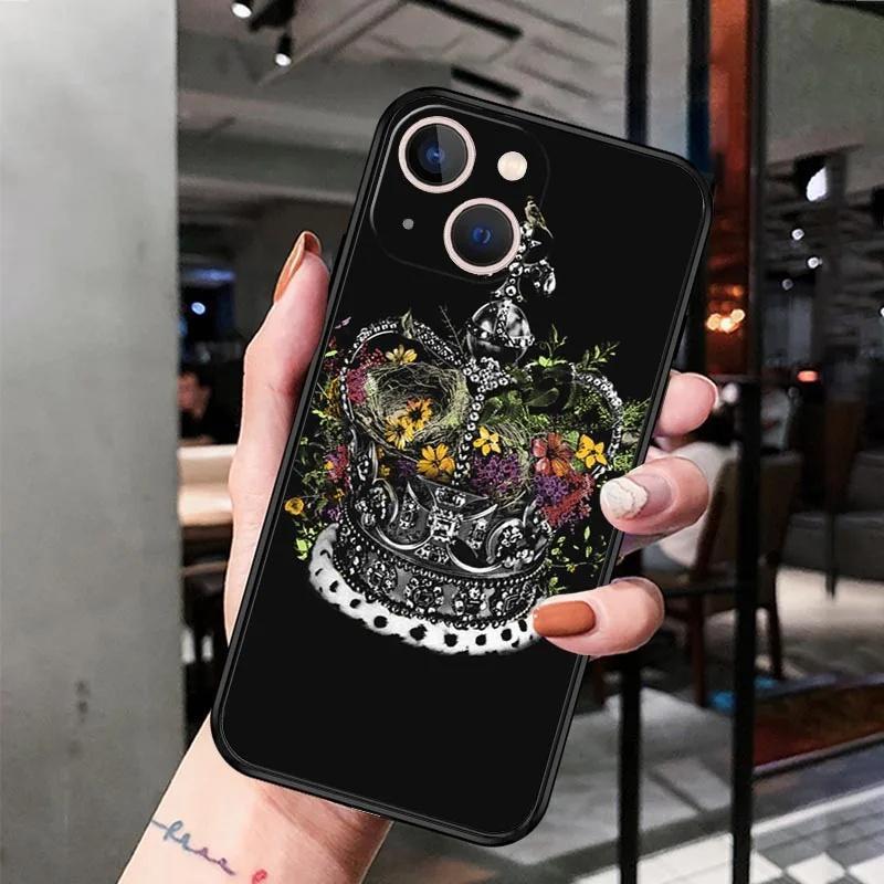 Applicable To Iphone14 Mobile Phone Case King And Queen Couple Crown Mobile Phone Case Hair Painted Anti-Drop Millet