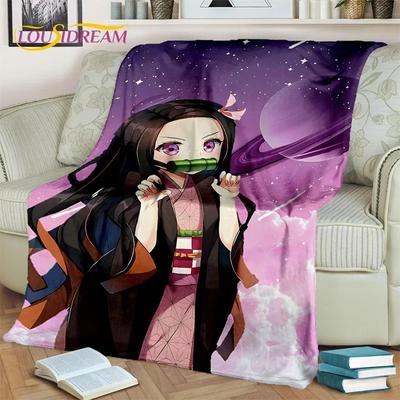 Kamado Nezuko Demon S-Slayer Japonské Anime Měkká Flanelová Deka na Postele Ložnice Pohovka Piknik, Přehoz pro dítě Venkovní Volný čas