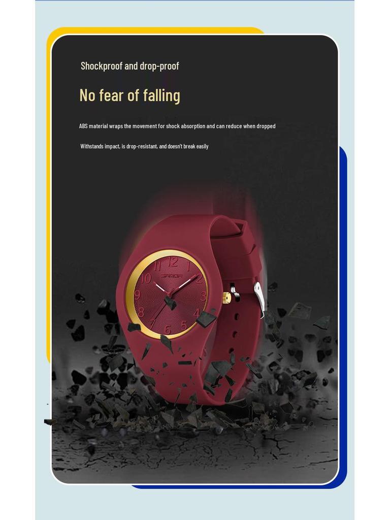 Sanda Unisex Lehké silikonové sportovní hodinky - Vodotěsné a tiché módní pro studenty