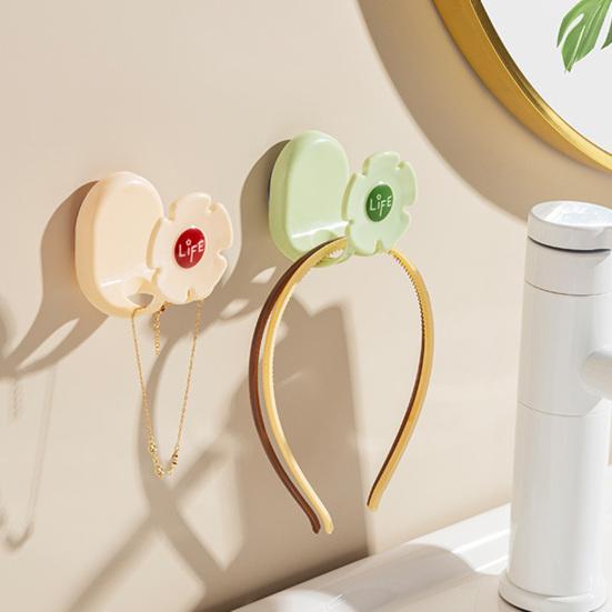 Stojan na houbičky a utěrky s bezzávrtným lepicím upevněním Kuchyňské a koupelnové dřezy Design s odtokem Květinový tvar Úložný organizér