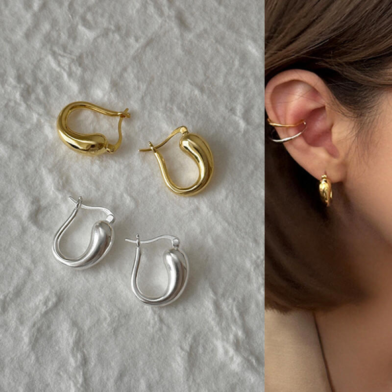 

Aetz Simple Modern Daily Gold Silver Drop Earrings gold