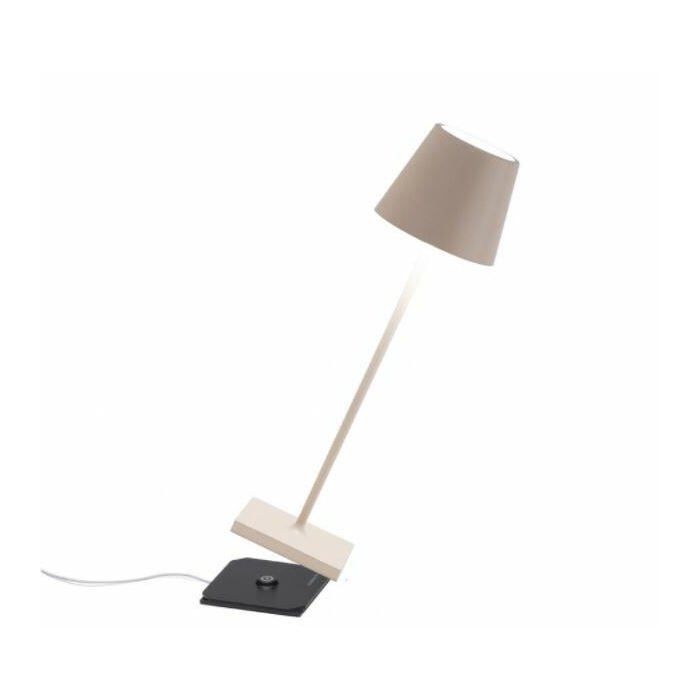 Lampe de table - zafferano - poldina pro - led dimmable sans fil - ip65 - crème
