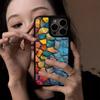 Light luxury retro art sense dopamine crack iPhone17 phone case Apple 14promax glass case