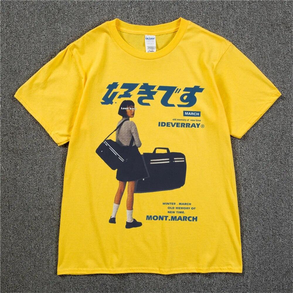 Hip Hop Streetwear Harajuku T Shirt Mädchen Japanische Kanji Drucken T-shirt 2022 Unisex Sommer Kurzarm T-Shirt Baumwolle Lose Tops tees