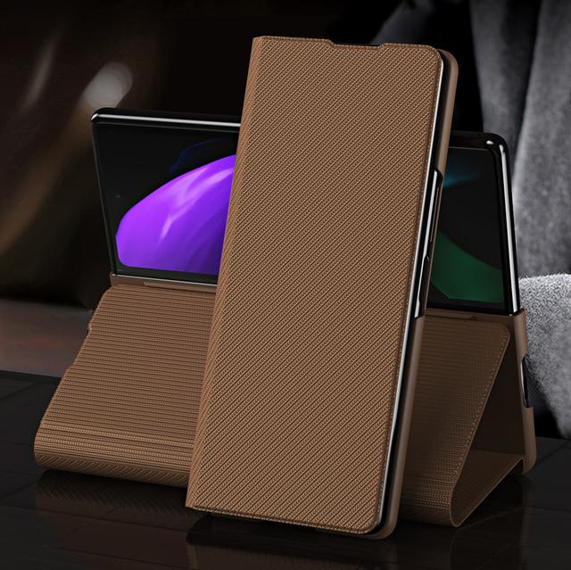 Fingerabdruckfreie Flip Lederhülle für Samsung Galaxy Z Fold 3 Fold2 Fold3 5g Fold 2 Stoßfeste Handyhüllen