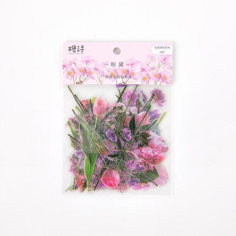 40pcs Flowers Stickers Daisy Deco for Junk Journal Stationery Supplies Stickers Junk Journals Scrapbooking Stickers