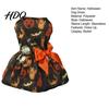 Pet Princess Skirt Funny Halloween Dog Dress Pumpkin Bat Spider Ghost Print Festive Costume for Photos Apparel Puppy with Bow Small Dogs Cats Soft