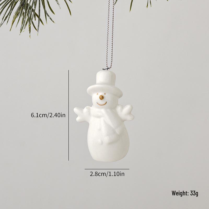 NUCHI Mini Ceramic Christmas Tree & Ornaments Set – Santa, Snowman, and Holiday Decorations