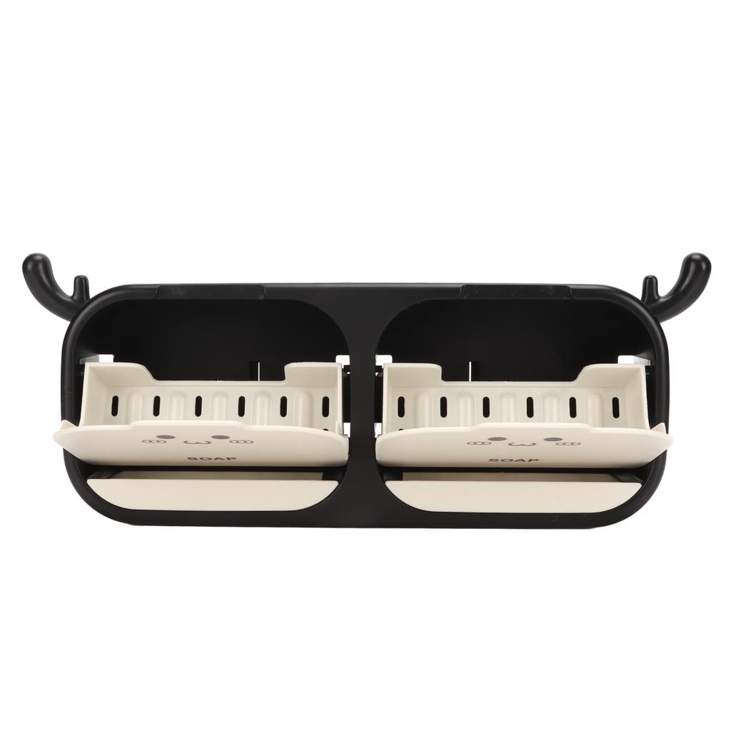 Caixa Porta Sabonete de Parede 2 Espaços Drenagem Sem Furo À Prova D'água Dobrável Porta Sabonete para Casa