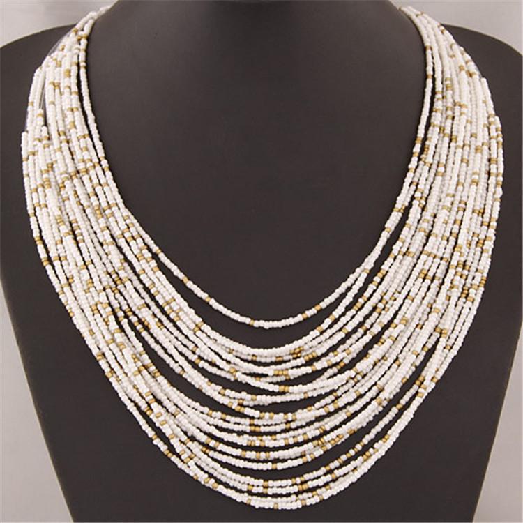 Bohemia Beaded Multilayer Necklace With Handcrafted Resin Materials For Fashionistas